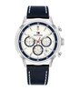 Montre TOMMY HILFIGER KENT Homme 1710751 Analogue Cadran MINERAL Blanc Bracelet Cuir Bleu Etanchéité 5BAR