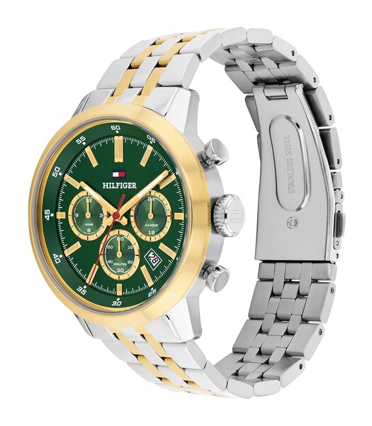 Montre TOMMY HILFIGER KENT Homme 1710754 Analogue Cadran MINERAL Vert Bracelet Acier inoxydable Acier / or jaune Etanchéité 5BAR