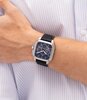 Montre TOMMY HILFIGER HERALD SKELETON Homme 1710756 Analogue Cadran MINERAL Bleu Bracelet Cuir Noir Etanchéité 5BAR