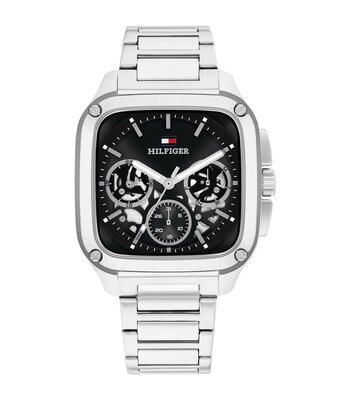 Montre TOMMY HILFIGER HERALD SKELETON Homme 1710758 Analogue Cadran MINERAL Noir Bracelet Acier inoxydable Acier Etanchéité 5BAR