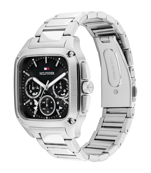 Montre TOMMY HILFIGER HERALD SKELETON Homme 1710758 Analogue Cadran MINERAL Noir Bracelet Acier inoxydable Acier Etanchéité 5BAR