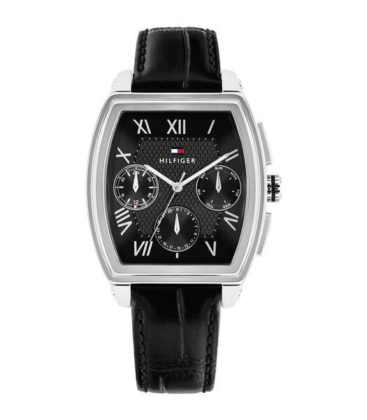Horloge TOMMY HILFIGER TH-OXFORD Heren 1710761 Analoog Behuizing MINERAAL Zwart Bracelette Leer Zwart Etanchéiteiten 3BAR