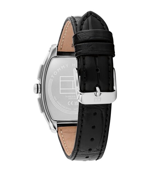 Horloge TOMMY HILFIGER TH-OXFORD Heren 1710761 Analoog Behuizing MINERAAL Zwart Bracelette Leer Zwart Etanchéiteiten 3BAR