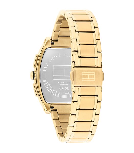 Horloge TOMMY HILFIGER TH-OXFORD Heren 1710764 Analoog Behuizing MINERAAL Zwart Bracelette Staal Geelgoudkleurig Etanchéiteiten 3BAR
