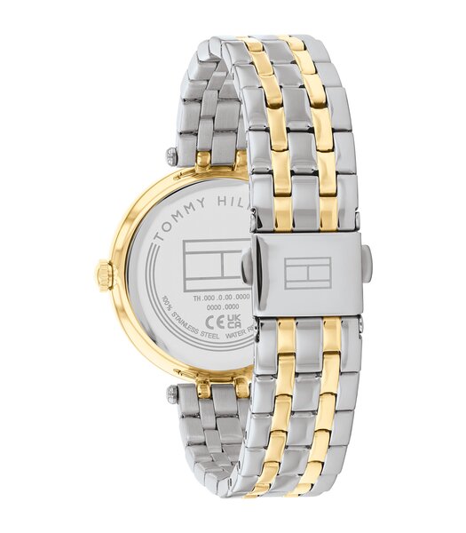 Horloge TOMMY HILFIGER NATALIE Dames 1782720 Analoog Behuizing MINERAAL Zwart Bracelette Roestvrij staal Staal / geelgoudkleurig Etanchéiteiten 3BAR