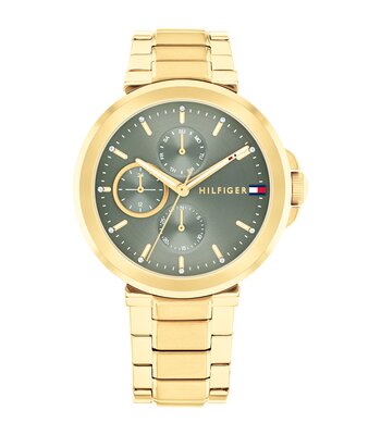 Montre TOMMY HILFIGER LORI Femme 1782755 Analogue Cadran MINERAL Vert Bracelet Acier Or jaune Etanchéité 5BAR