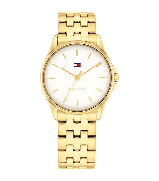 Montre TOMMY HILFIGER JADE Femme 1782773 Analogue Cadran MINERAL Blanc Bracelet Acier Or jaune Etanchéité 3BAR