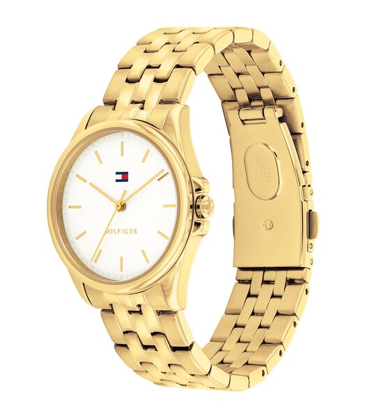 Montre TOMMY HILFIGER JADE Femme 1782773 Analogue Cadran MINERAL Blanc Bracelet Acier Or jaune Etanchéité 3BAR