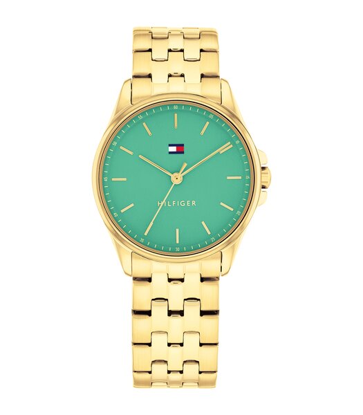 Montre TOMMY HILFIGER JADE Femme 1782774 Analogue Cadran MINERAL Vert Bracelet Acier Or jaune Etanchéité 3BAR