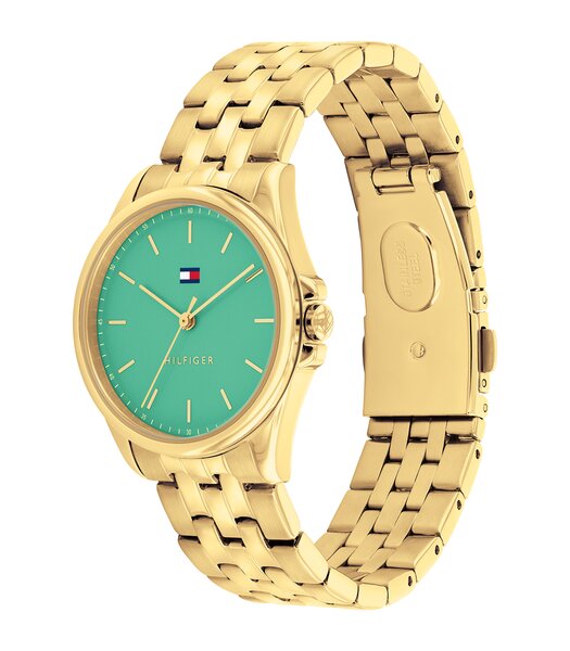 Montre TOMMY HILFIGER JADE Femme 1782774 Analogue Cadran MINERAL Vert Bracelet Acier Or jaune Etanchéité 3BAR
