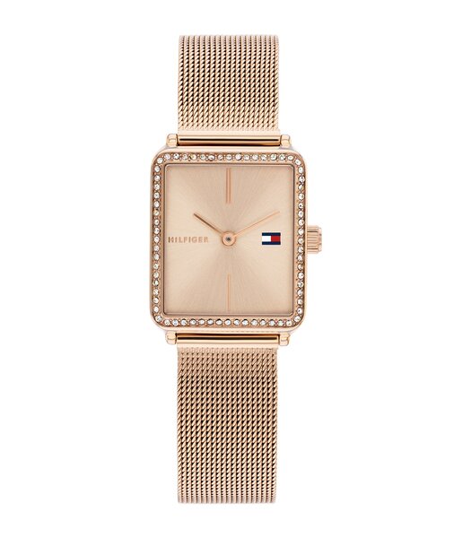 Montre TOMMY HILFIGER TEA Femme 1782792 Analogue Cadran MINERAL Brun Bracelet Acier Or rose Etanchéité 3BAR