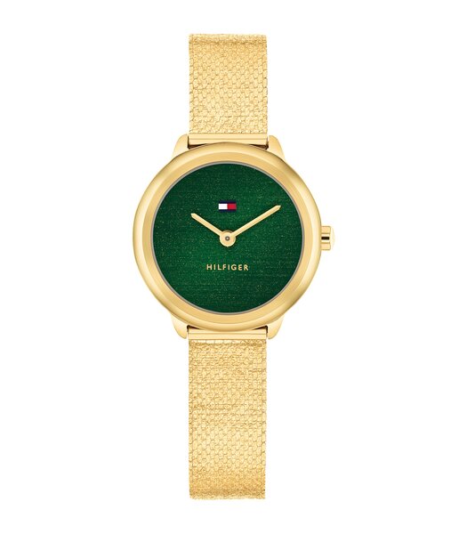 Montre TOMMY HILFIGER DEMI Femme 1782812 Analogue Cadran MINERAL Vert Bracelet Acier Or jaune Etanchéité 3BAR