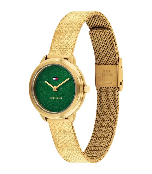 Montre TOMMY HILFIGER DEMI Femme 1782812 Analogue Cadran MINERAL Vert Bracelet Acier Or jaune Etanchéité 3BAR