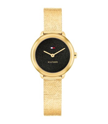Montre TOMMY HILFIGER DEMI Femme 1782813 Analogue Cadran MINERAL Noir Bracelet Acier Or jaune Etanchéité 3BAR