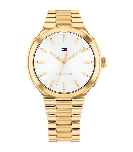 Montre TOMMY HILFIGER GEORGIA Femme 1782819 Analogue Cadran MINERAL Blanc Bracelet Acier Or jaune Etanchéité 3BAR