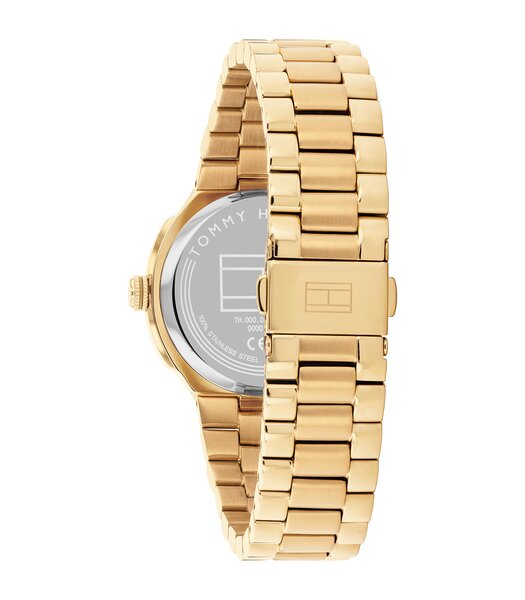 Montre TOMMY HILFIGER GEORGIA Femme 1782819 Analogue Cadran MINERAL Blanc Bracelet Acier Or jaune Etanchéité 3BAR