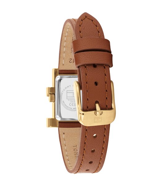 Montre TOMMY HILFIGER TH85 Femme 1782822 Analogue Cadran MINERAL Argenté Bracelet Cuir Brun Etanchéité 3BAR