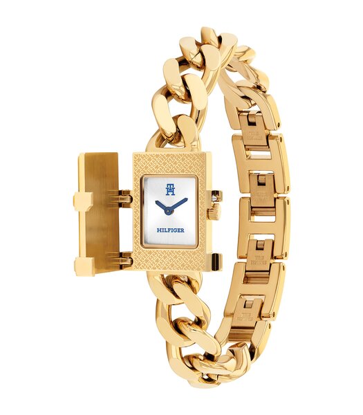 Montre TOMMY HILFIGER TH85 Femme 1782823 Analogue Cadran MINERAL Argenté Bracelet Acier Or jaune Etanchéité 3BAR