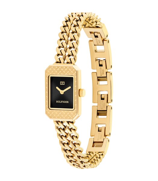Montre TOMMY HILFIGER SARAH Femme 1782842 Analogue Cadran MINERAL Noir Bracelet Acier Or jaune Etanchéité 3BAR