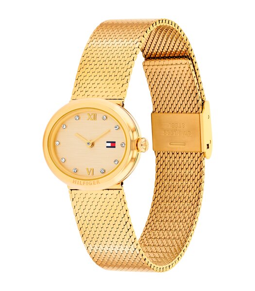 Horloge TOMMY HILFIGER MOIRA Dames 1782847 Analoog Behuizing MINERAAL Geelgoud Bracelette Staal Geelgoudkleurig Etanchéiteiten 3BAR
