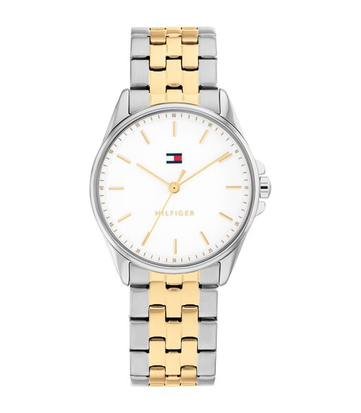 Montre TOMMY HILFIGER JADE Femme 1782855 Analogue Cadran MINERAL Blanc Bracelet Acier inoxydable Acier / or jaune Etanchéité 3BAR