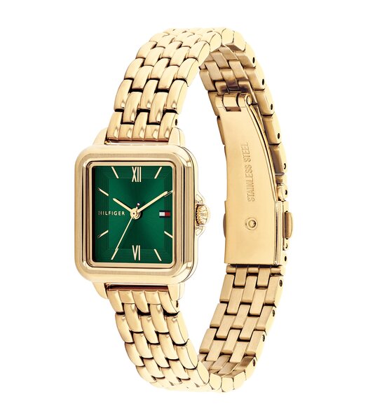 Horloge TOMMY HILFIGER MIA Dames 1782858 Analoog Behuizing MINERAAL Groen Bracelette Staal Geelgoudkleurig Etanchéiteiten 3BAR