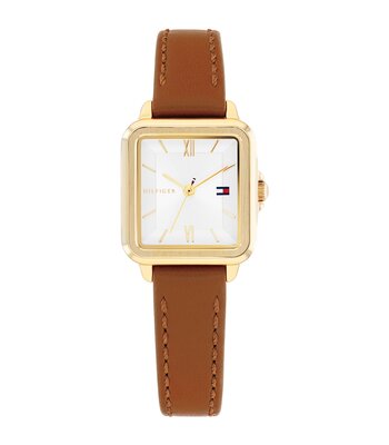 Horloge TOMMY HILFIGER MIA Dames 1782859 Analoog Behuizing MINERAAL Zilverkleurig Bracelette Leer Bruin Etanchéiteiten 3BAR