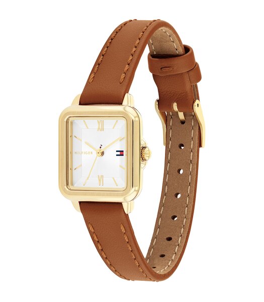 Horloge TOMMY HILFIGER MIA Dames 1782859 Analoog Behuizing MINERAAL Zilverkleurig Bracelette Leer Bruin Etanchéiteiten 3BAR