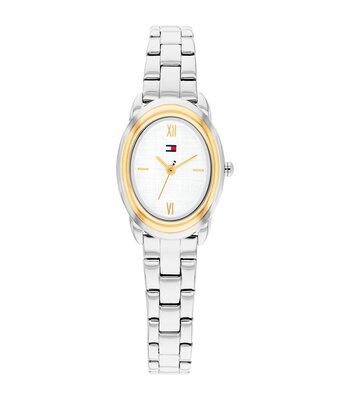 Montre TOMMY HILFIGER DEMI OVAL Femme 1782874 Analogue Cadran MINERAL Argenté Bracelet Acier inoxydable Acier Etanchéité 3BAR