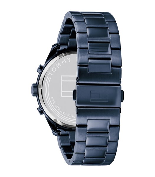 Horloge TOMMY HILFIGER MATTHEW Heren 1791945 Analoog Behuizing MINERAAL Blauw Bracelette Staal Blauw Boucle déployante Etanchéiteiten 5BAR