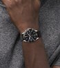 Montre TOMMY HILFIGER LARSON Homme 1791984 Analogue Cadran MINERAL Noir Bracelet Cuir Noir Boucle ardillon Etanchéité 5BAR