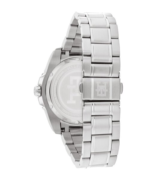 Montre TOMMY HILFIGER TH85 SWISS GMT Homme 1792131 Analogue Cadran MINERAL Noir Bracelet Acier inoxydable Acier Etanchéité 20BAR