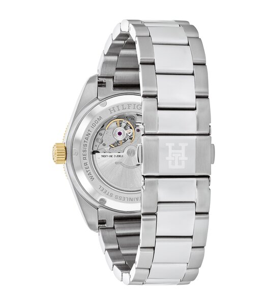Montre TOMMY HILFIGER TH85 AUTOMATIC Homme 1792155 Analogue Cadran MINERAL Vert Bracelet Acier inoxydable Acier Etanchéité 10BAR