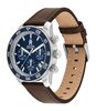 Montre TOMMY HILFIGER TH85 CHRONO (41MM) Homme 1792163 Analogue Cadran MINERAL Bleu Bracelet Cuir Brun Etanchéité 5BAR