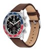 Montre TOMMY HILFIGER TH85 CHRONO (41MM) Homme 1792166 Analogue Cadran MINERAL Noir Bracelet Cuir Brun Etanchéité 5BAR