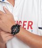 Montre TOMMY HILFIGER BANK Homme 1792168 Analogue Cadran MINERAL Noir Bracelet Silicone Noir Etanchéité 5BAR