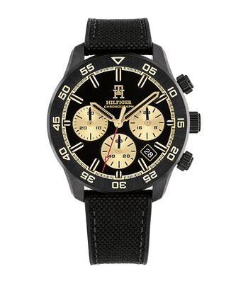 Montre TOMMY HILFIGER TH85 CARBON Homme 1792182 Analogue Cadran MINERAL Noir Bracelet Silicone Noir Etanchéité 5BAR