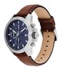 Montre TOMMY HILFIGER JAMESON Homme 1792195 Analogue Cadran MINERAL Bleu Bracelet Cuir Brun Etanchéité 5BAR
