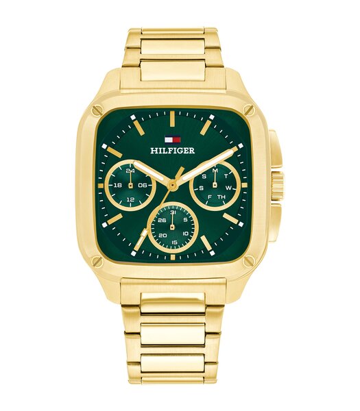 Montre TOMMY HILFIGER HERALD Homme 1792223 Analogue Cadran MINERAL Vert Bracelet Acier Or jaune Etanchéité 5BAR