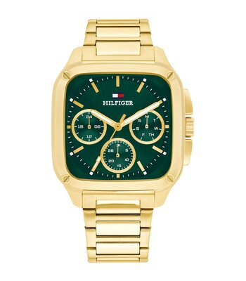 Montre TOMMY HILFIGER HERALD Homme 1792223 Analogue Cadran MINERAL Vert Bracelet Acier Or jaune Etanchéité 5BAR