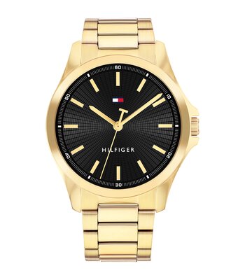 Montre TOMMY HILFIGER BRUCE Homme 1792241 Analogue Cadran MINERAL Noir Bracelet Acier Or jaune Etanchéité 3BAR