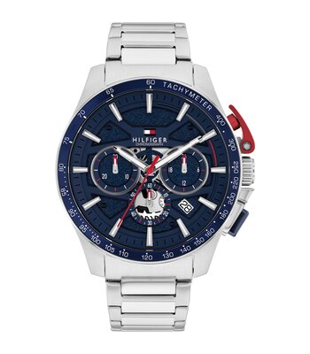 Montre TOMMY HILFIGER BANK Homme 1792261 Analogue Cadran MINERAL Bleu Bracelet Acier inoxydable Acier Etanchéité 5BAR