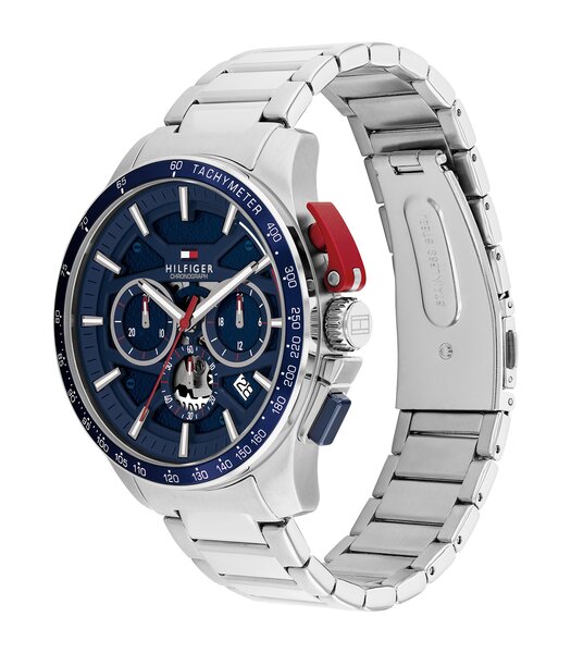 Montre TOMMY HILFIGER BANK Homme 1792261 Analogue Cadran MINERAL Bleu Bracelet Acier inoxydable Acier Etanchéité 5BAR