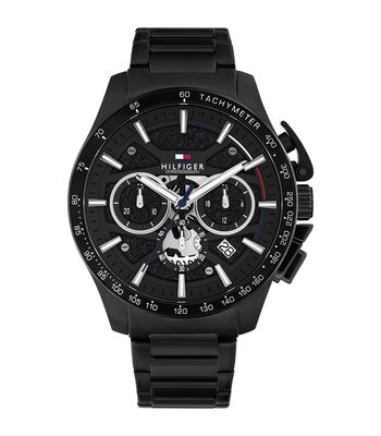 Montre TOMMY HILFIGER BANK Homme 1792262 Analogue Cadran MINERAL Noir Bracelet Acier Noir Etanchéité 5BAR
