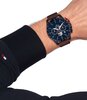 Montre TOMMY HILFIGER BANK Homme 1792268 Analogue Cadran MINERAL Bleu Bracelet Cuir Brun Etanchéité 5BAR