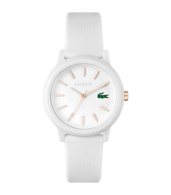 Montre LACOSTE SPORT INSPIRED Femme 2001211 Analogue Cadran MINERAL Blanc Bracelet Silicone Blanc Boucle ardillon Etanchéité 5BAR