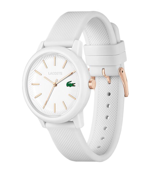 Montre LACOSTE SPORT INSPIRED Femme 2001211 Analogue Cadran MINERAL Blanc Bracelet Silicone Blanc Boucle ardillon Etanchéité 5BAR