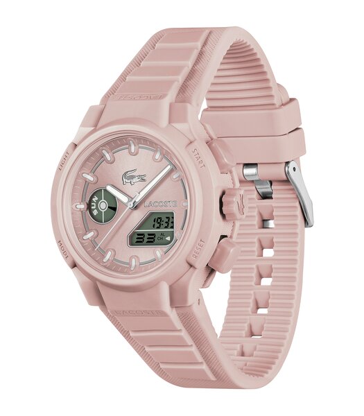 Montre LACOSTE SPORT INSPIRED Femme 2001429 Analogue Cadran MINERAL Rose Bracelet Silicone Rose Etanchéité 10BAR