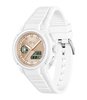 Montre LACOSTE SPORT INSPIRED Femme 2001430 Analogue Cadran MINERAL Or rose Bracelet Silicone Blanc Etanchéité 10BAR