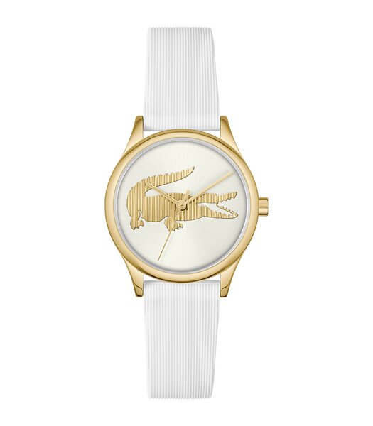 Montre LACOSTE LIFESTYLE Femme 2001480 Analogue Cadran MINERAL Blanc Bracelet Silicone Blanc Etanchéité 5BAR